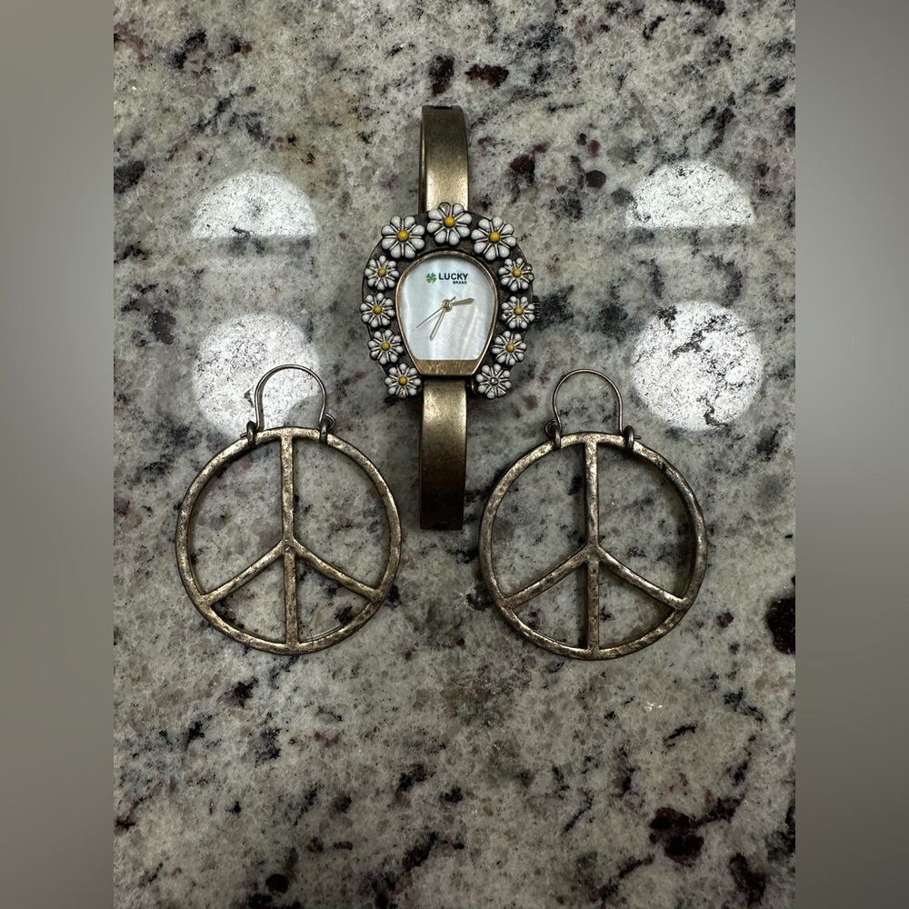 Lucky brand watch and earrings